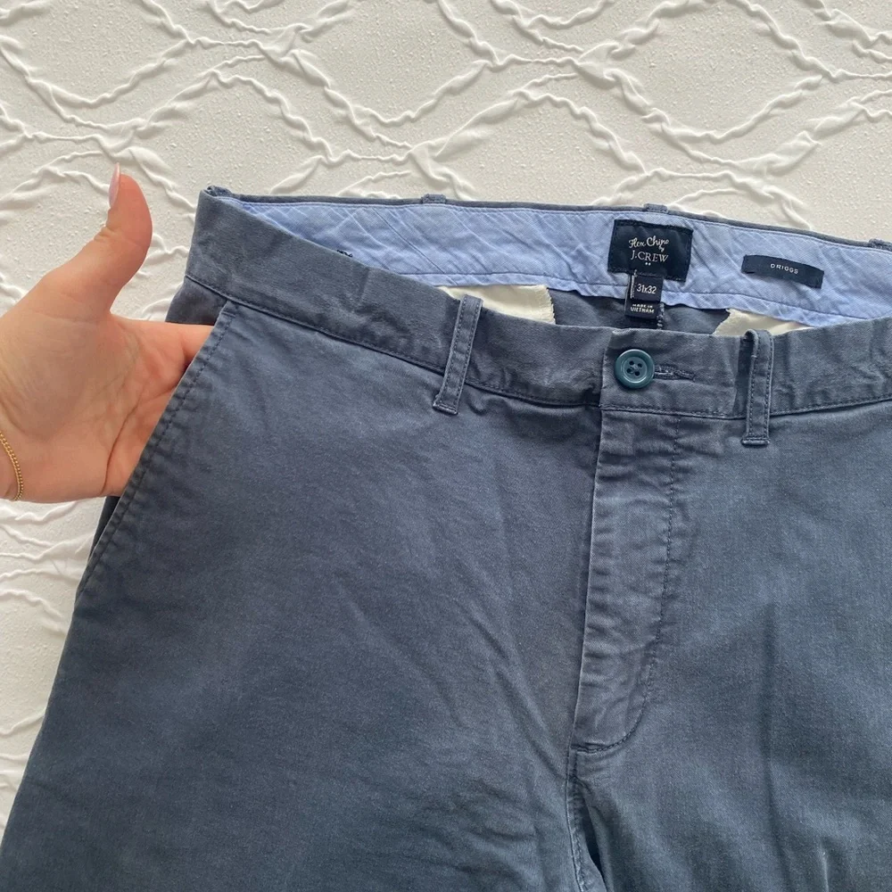 J. Crew - Slim Fit Cotton Chino Trouser Pant in Overcast Blue - Size 31 x 32